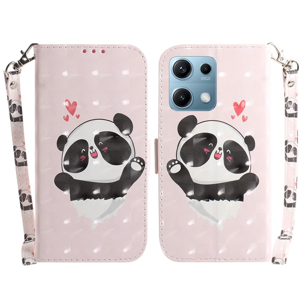 For Xiaomi Redmi Note 14S 4G Case Pattern Printing Leather Wallet Phone Cover with Wrist Strap