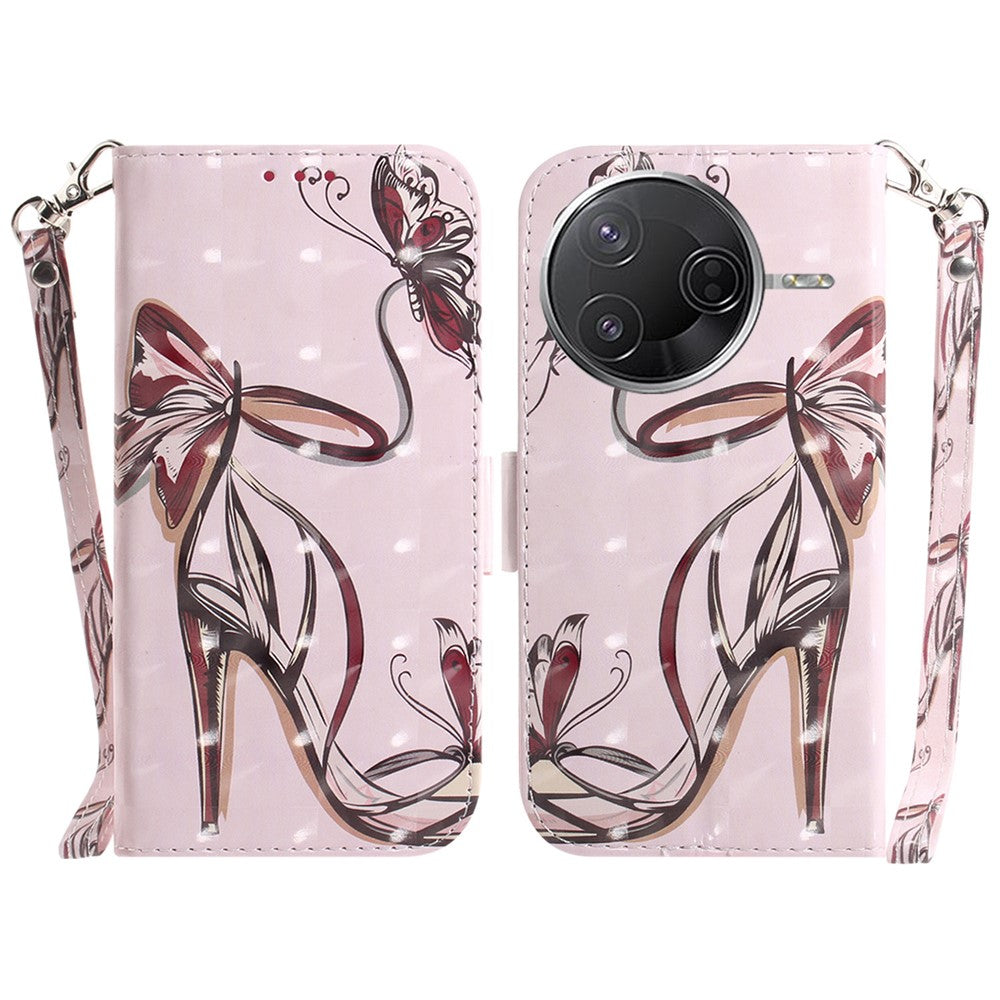 For Xiaomi Poco F7 Pro 5G  /  F7 Ultra 5G  /  Redmi K80 Pro 5G  /  K80 5G Case Pattern Printing Leather Wallet Phone Cover with Strap