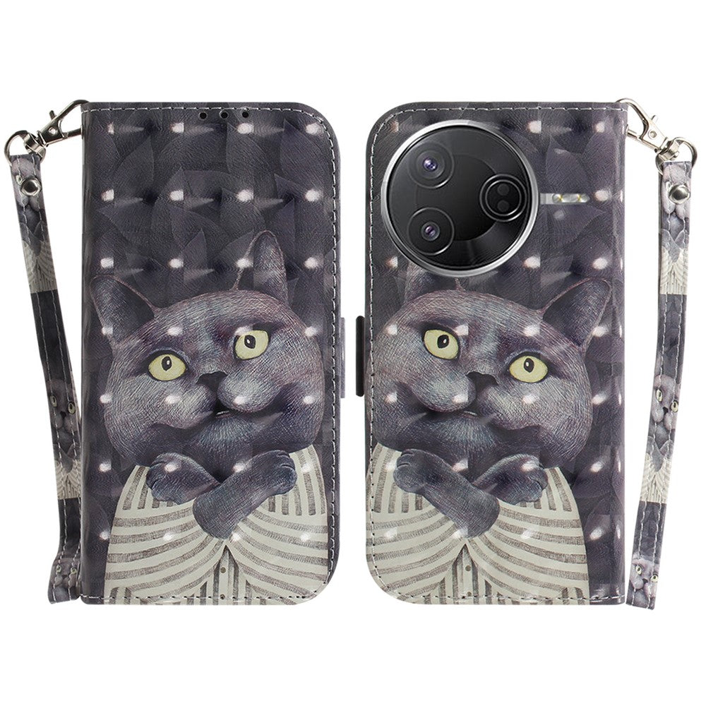 For Xiaomi Poco F7 Pro 5G  /  F7 Ultra 5G  /  Redmi K80 Pro 5G  /  K80 5G Case Pattern Printing Leather Wallet Phone Cover with Strap