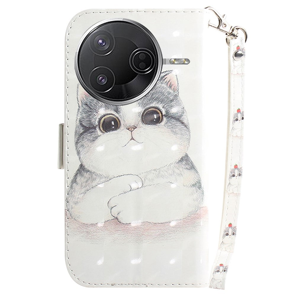 For Xiaomi Poco F7 Pro 5G  /  F7 Ultra 5G  /  Redmi K80 Pro 5G  /  K80 5G Case Pattern Printing Leather Wallet Phone Cover with Strap