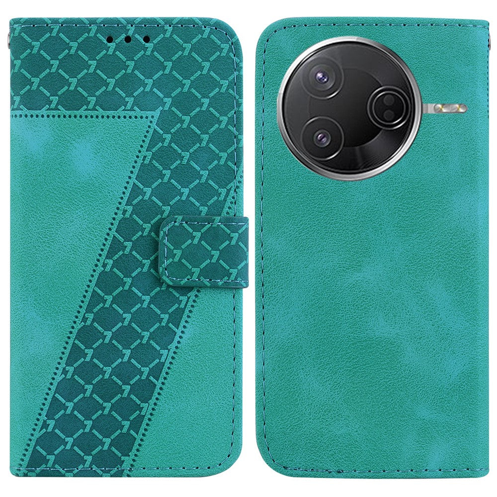 For Xiaomi Poco F7 Pro 5G  /  Poco F7 Ultra 5G  /  Redmi K80 Pro 5G  /  K80 5G Stand Case 7-Shaped Pattern Imprint Leather Phone Cover