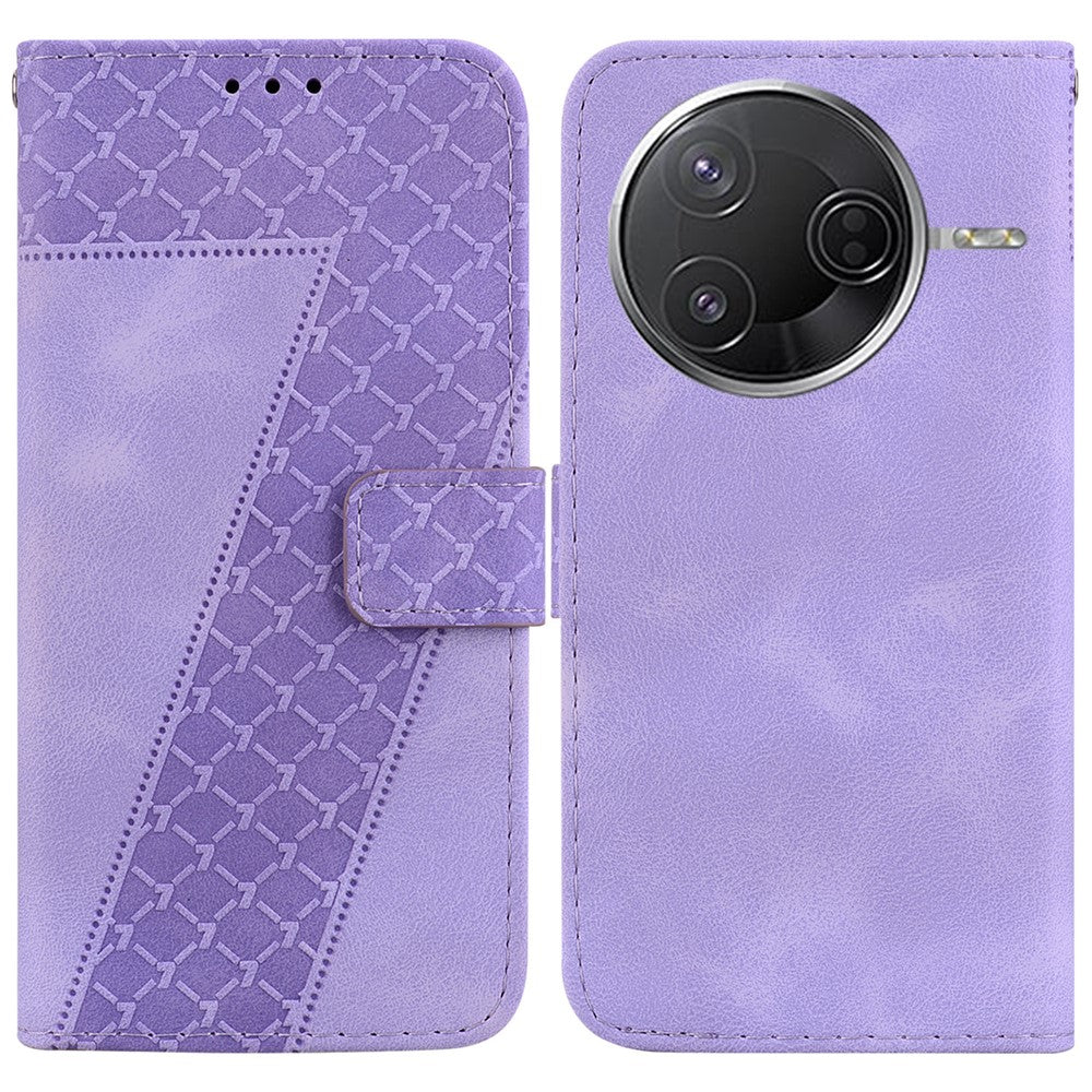 For Xiaomi Poco F7 Pro 5G  /  Poco F7 Ultra 5G  /  Redmi K80 Pro 5G  /  K80 5G Stand Case 7-Shaped Pattern Imprint Leather Phone Cover