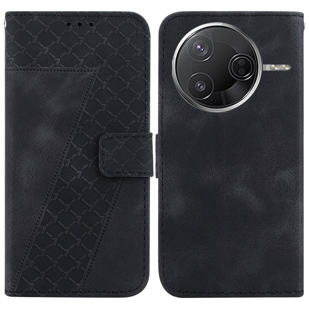 For Xiaomi Poco F7 Pro 5G  /  Poco F7 Ultra 5G  /  Redmi K80 Pro 5G  /  K80 5G Stand Case 7-Shaped Pattern Imprint Leather Phone Cover