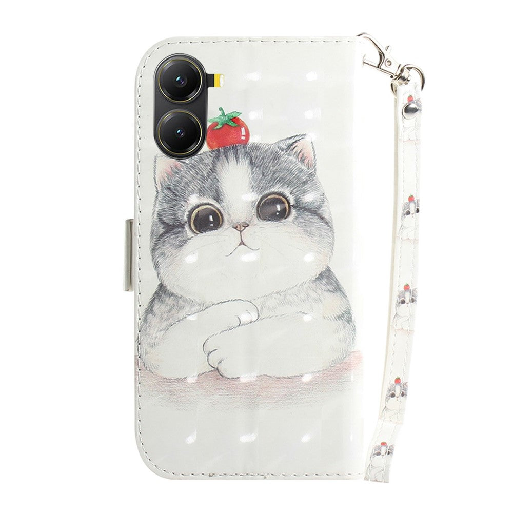 For Xiaomi Poco X7 Pro 5G  /  Redmi Turbo 4 5G Case Pattern Printing Leather Wallet Phone Cover with Strap