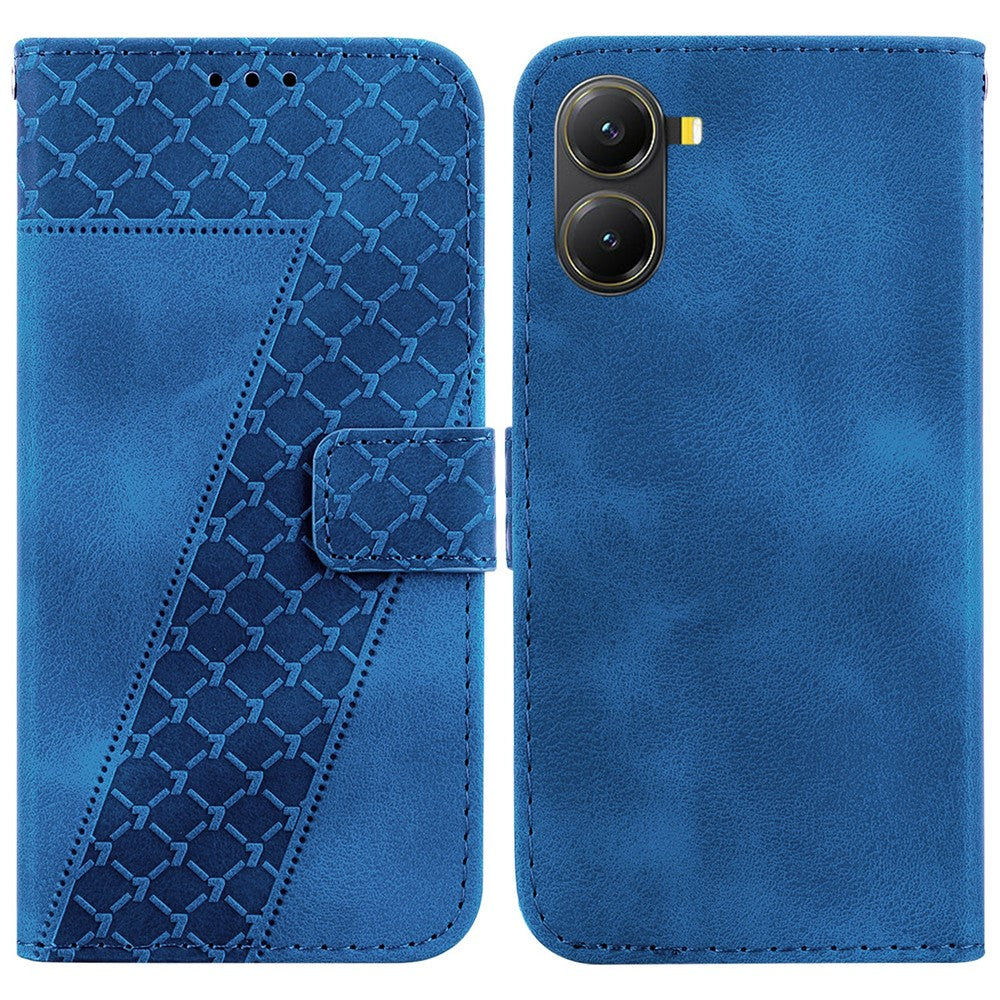 For Xiaomi Poco X7 Pro 5G  /   Redmi Turbo 4 5G Stand Case 7-Shaped Pattern Imprint Leather Phone Cover