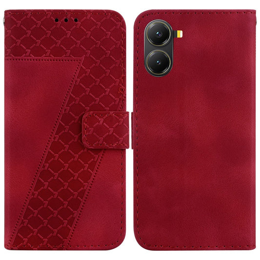 For Xiaomi Poco X7 Pro 5G / Redmi Turbo 4 5G Stand Case 7-Shaped Pattern Imprint Leather Phone Cover