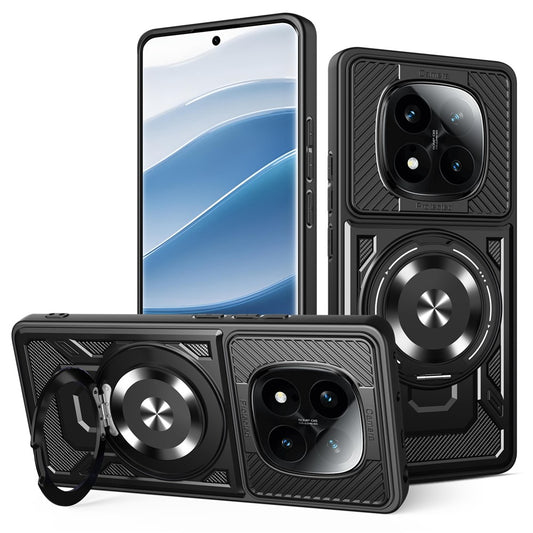 Xiaomi Redmi Note 14 Pro 4G Handyhülle – Magnetische , drehbarer Ständer, TPU + PC