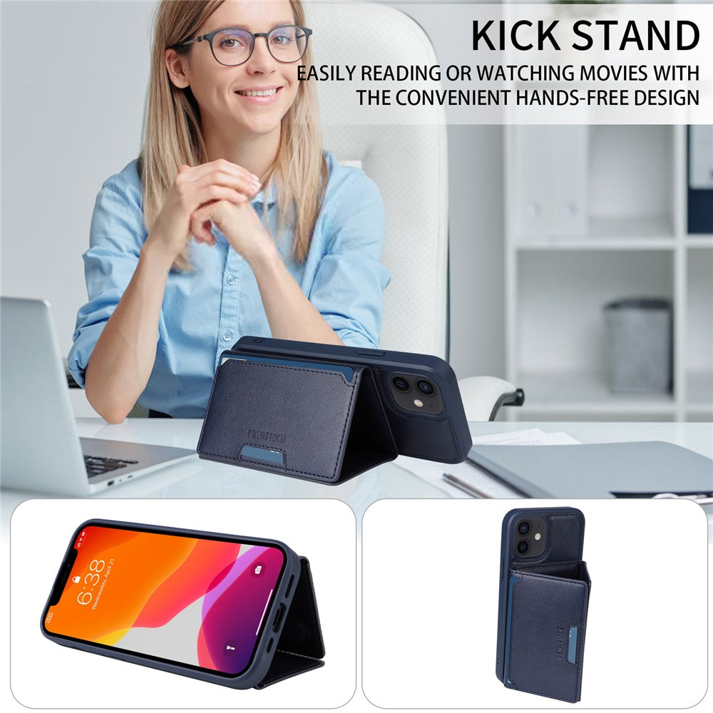 iPhone 12 Pro / 12 Lederhülle – Mit abnehmbarer Kartentasche, magnetisch & Ständer