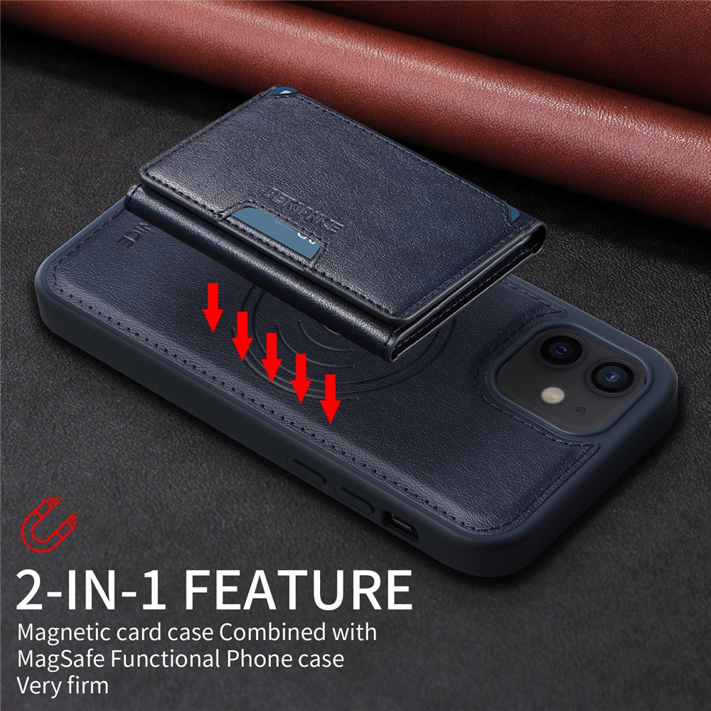 iPhone 12 Pro / 12 Lederhülle – Mit abnehmbarer Kartentasche, magnetisch & Ständer