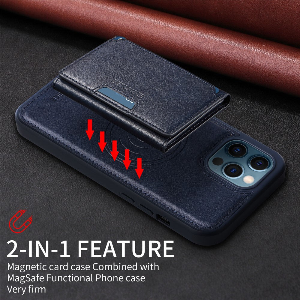 iPhone 12 Pro Max Lederhülle – Mit abnehmbarer Kartentasche, magnetisch & Ständer