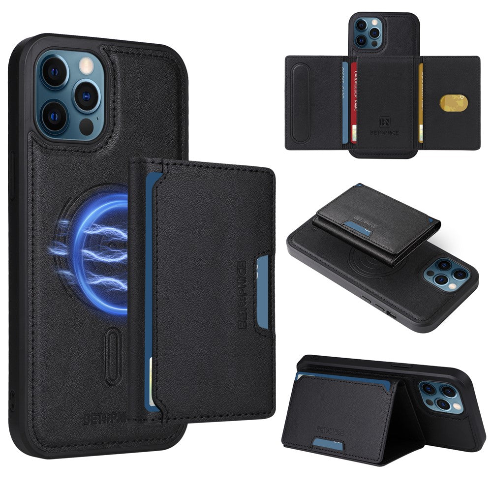iPhone 12 Pro Max Lederhülle – Mit abnehmbarer Kartentasche, magnetisch & Ständer