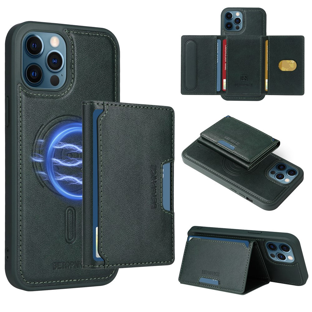 iPhone 12 Pro Max Lederhülle – Mit abnehmbarer Kartentasche, magnetisch & Ständer