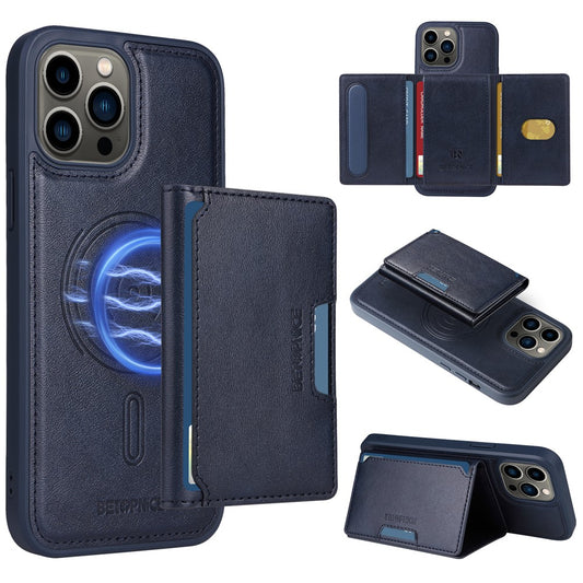 iPhone 13 Pro Max Lederhülle – Mit abnehmbarer Kartentasche, magnetisch & Ständer