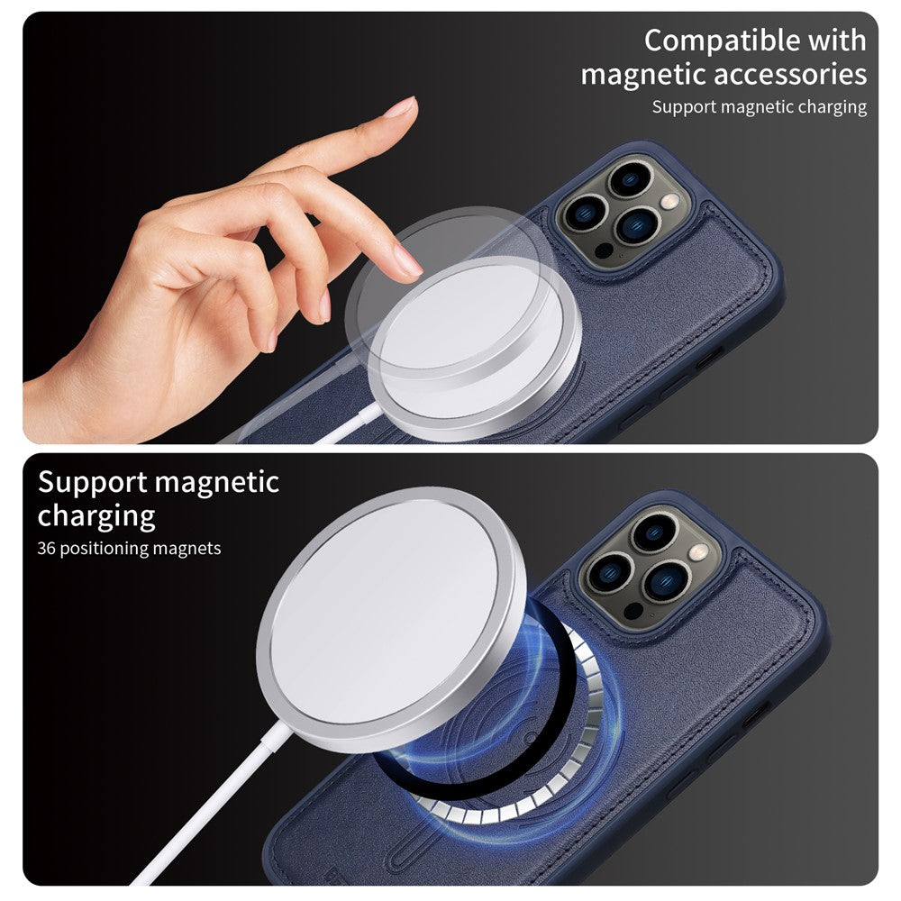 iPhone 13 Pro Max Lederhülle – Mit abnehmbarer Kartentasche, magnetisch & Ständer