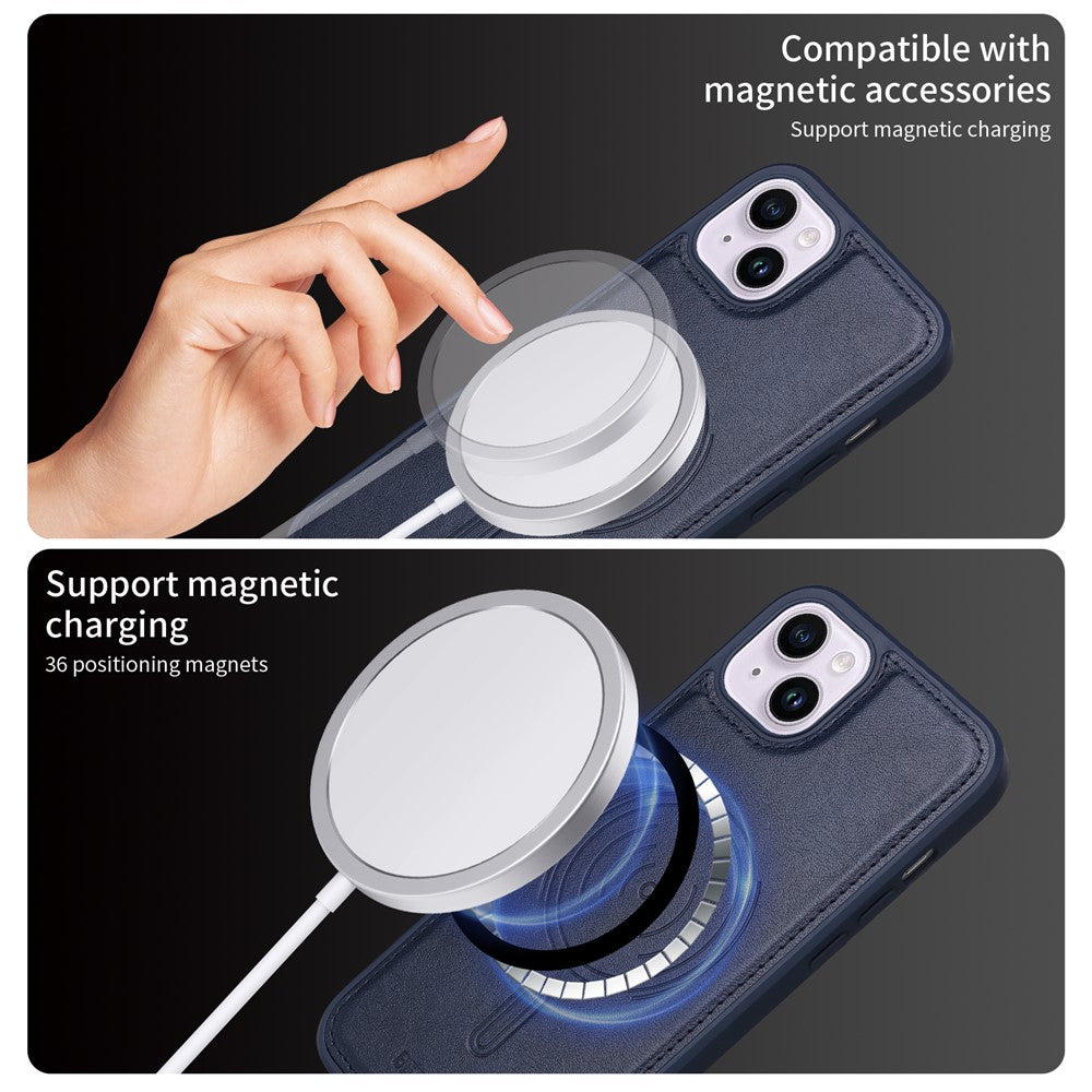 iPhone 14 Plus Lederhülle – Mit abnehmbarer Kartentasche, magnetisch & Ständer