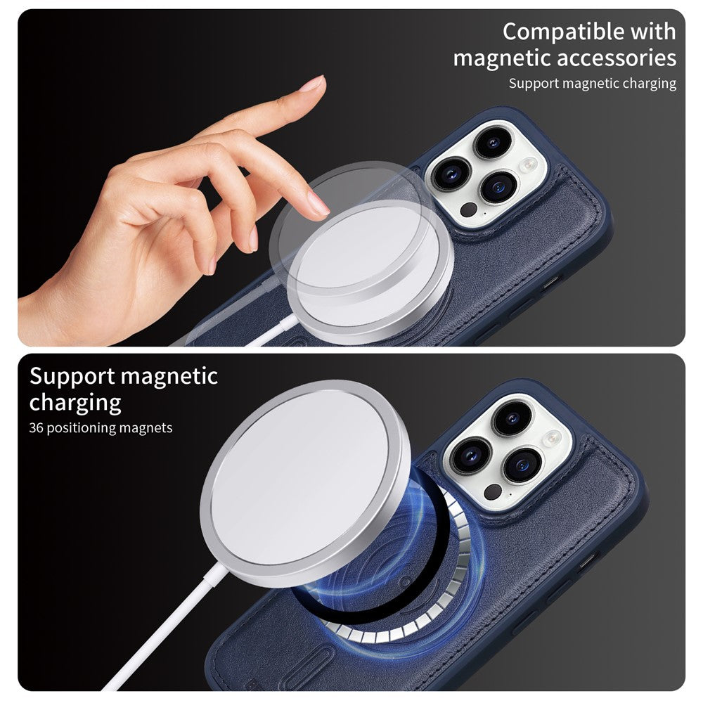 iPhone 14 Pro Lederhülle – Mit abnehmbarer Kartentasche, magnetisch & Ständer