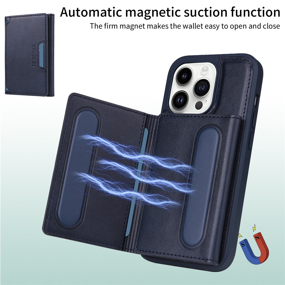iPhone 14 Pro Lederhülle – Mit abnehmbarer Kartentasche, magnetisch & Ständer