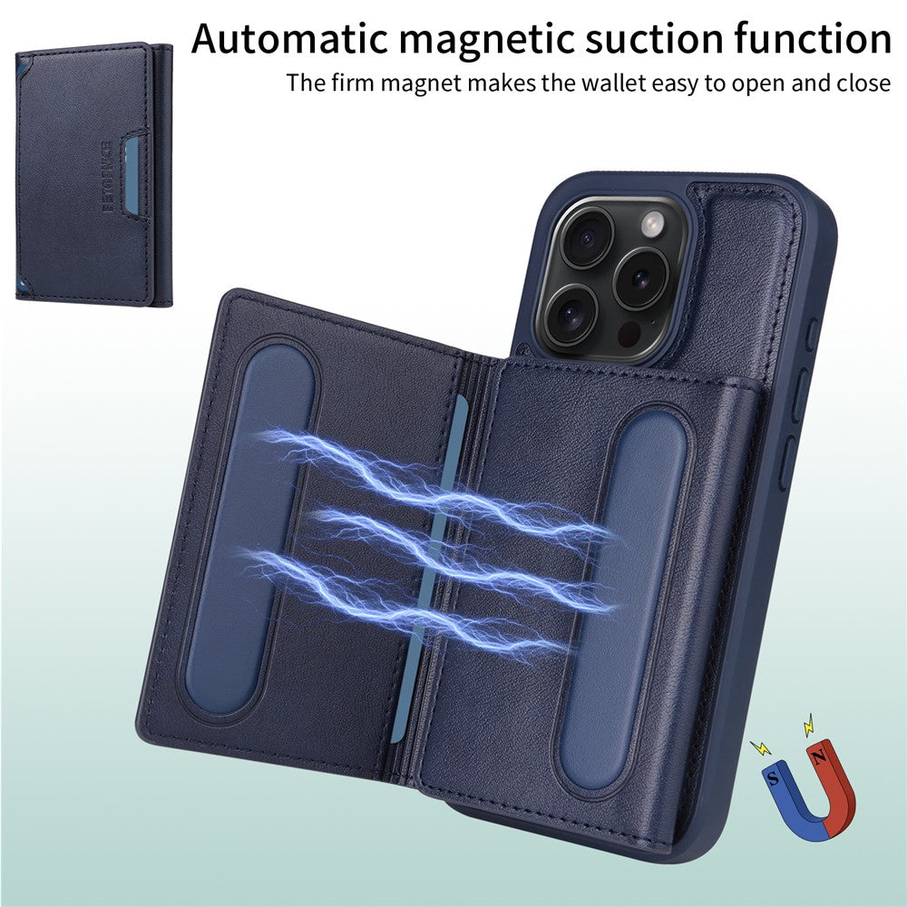 iPhone 15 Pro Lederhülle – Mit abnehmbarer Kartentasche, magnetisch & Ständer