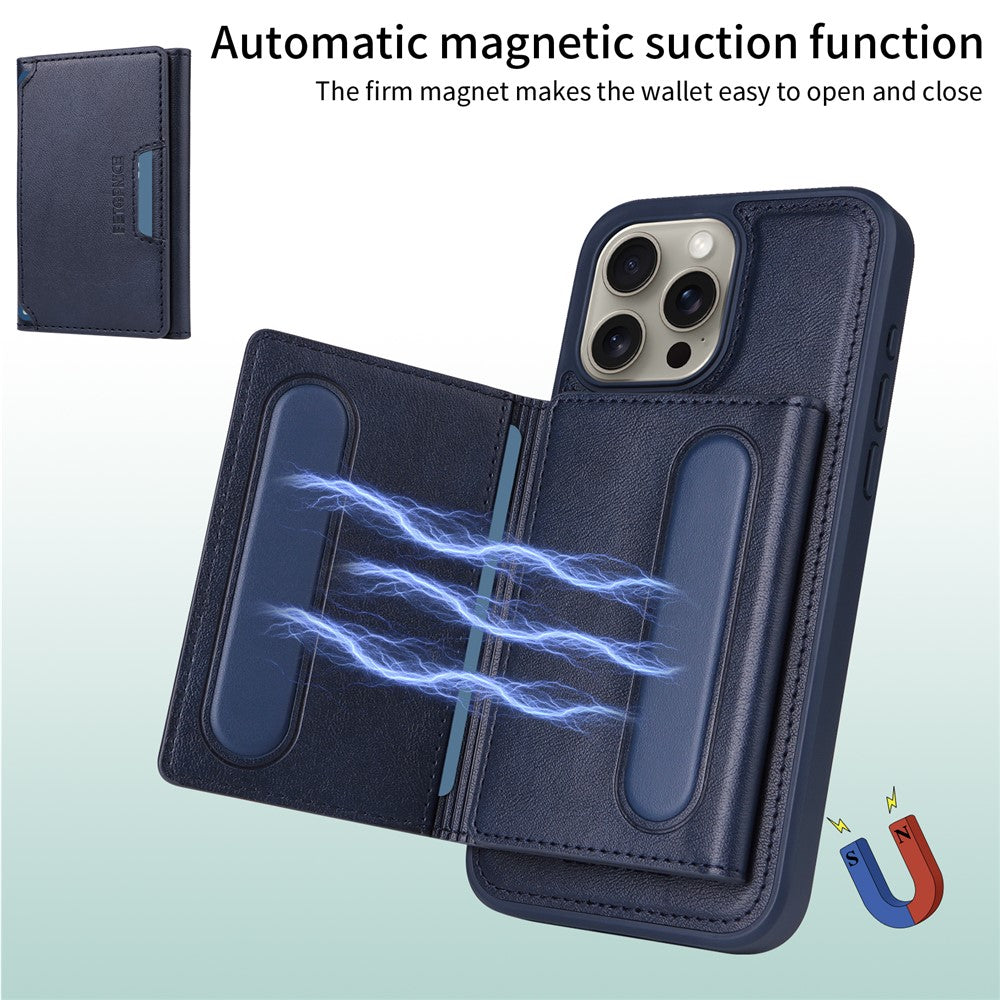 iPhone 15 Pro Max Lederhülle – Mit abnehmbarer Kartentasche, magnetisch & Ständer