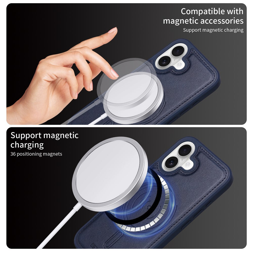 iPhone 16 Lederhülle – Mit abnehmbarer Kartentasche, magnetisch & Ständer
