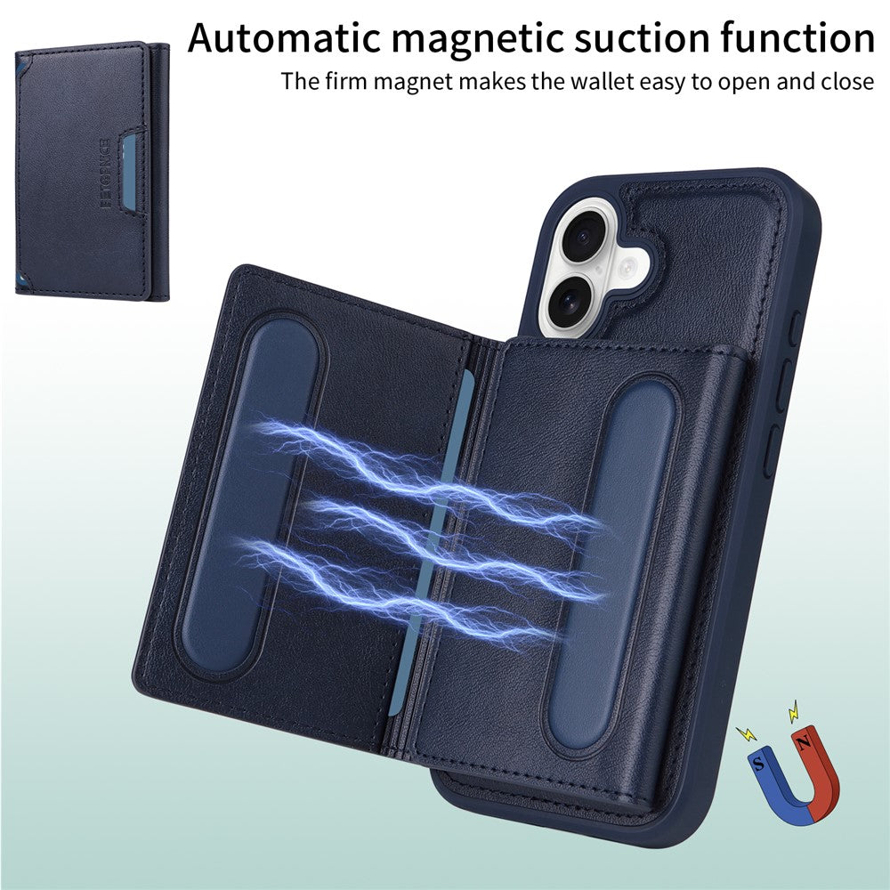 iPhone 16 Lederhülle – Mit abnehmbarer Kartentasche, magnetisch & Ständer