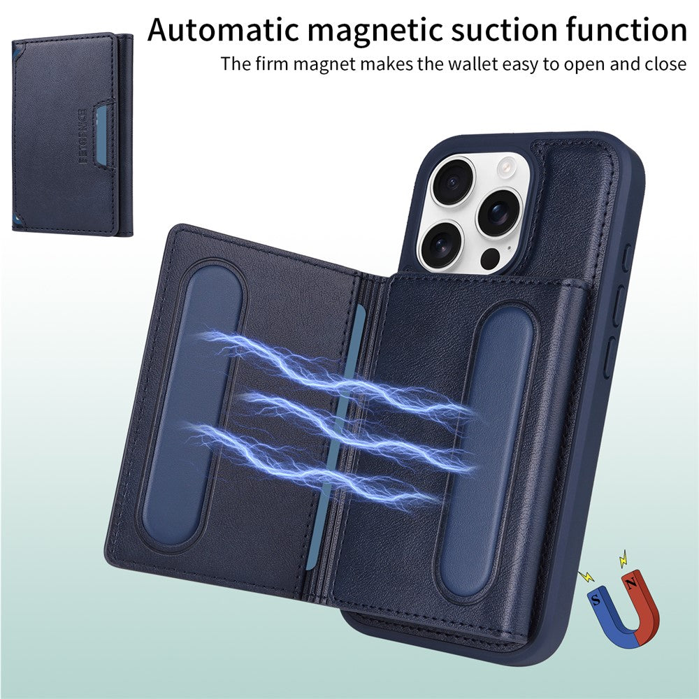 iPhone 16 Pro Lederhülle – Mit abnehmbarer Kartentasche, magnetisch & Ständer