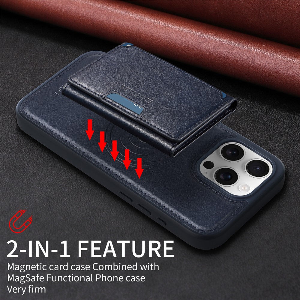 iPhone 16 Pro Max Lederhülle – Mit abnehmbarer Kartentasche, magnetisch & Ständer