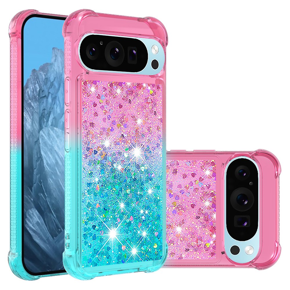 Pixel 10 /10 Pro Glitter-Hülle – Farbverlauf mit funkelndem Puder