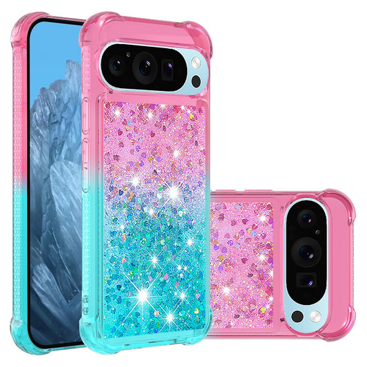 Pixel 10 Pro XL Glitter-Hülle – Farbverlauf mit funkelndem Puder