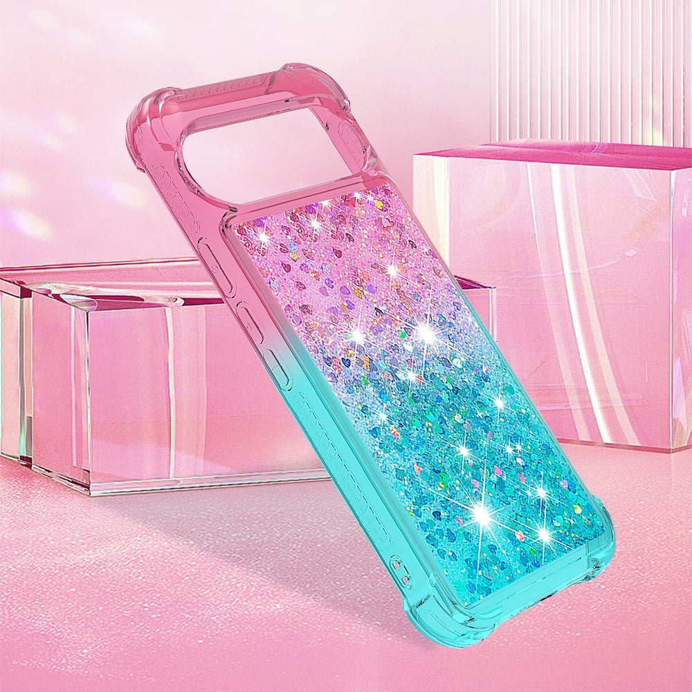Pixel 10 Pro XL Glitter-Hülle – Farbverlauf mit funkelndem Puder