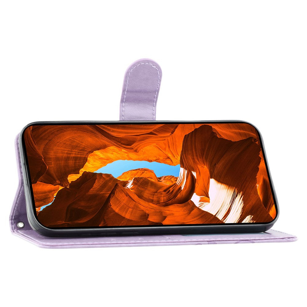 For Xiaomi Poco F7 Pro 5G / Redmi K80 5G Case Wallet Stand Imprinted Rose Butterfly PU Leather Phone Cover