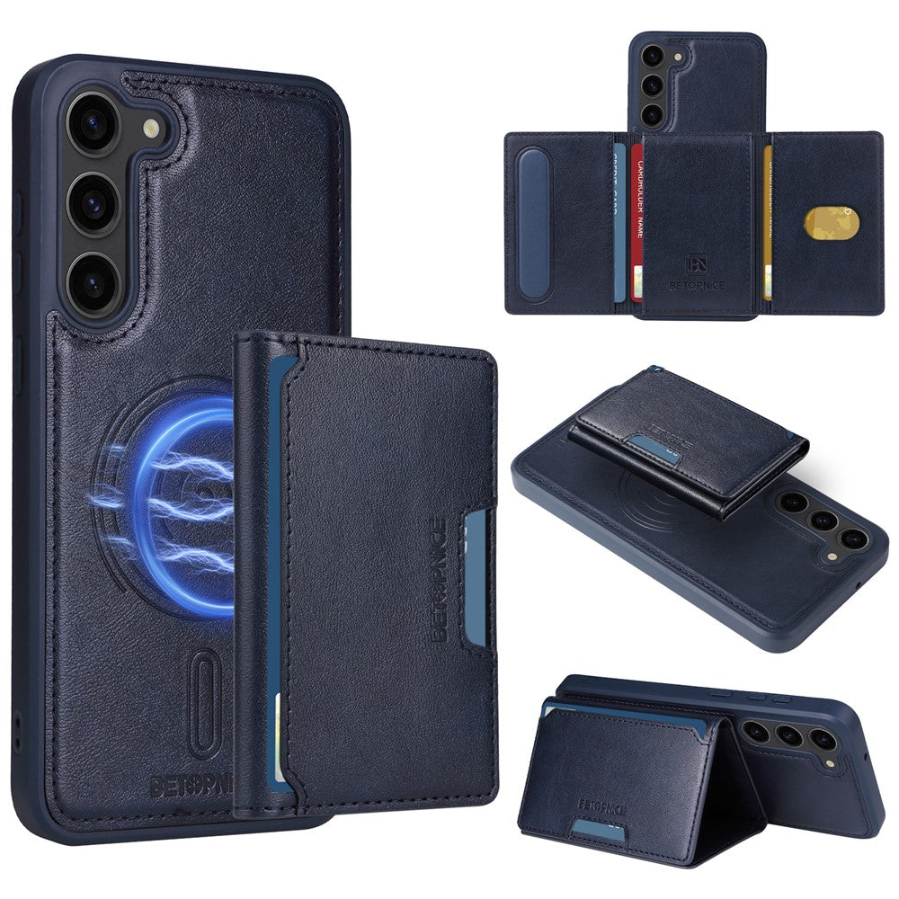 Galaxy S23 Plus Lederhülle – Mit abnehmbarer Kartentasche, magnetisch & Ständer