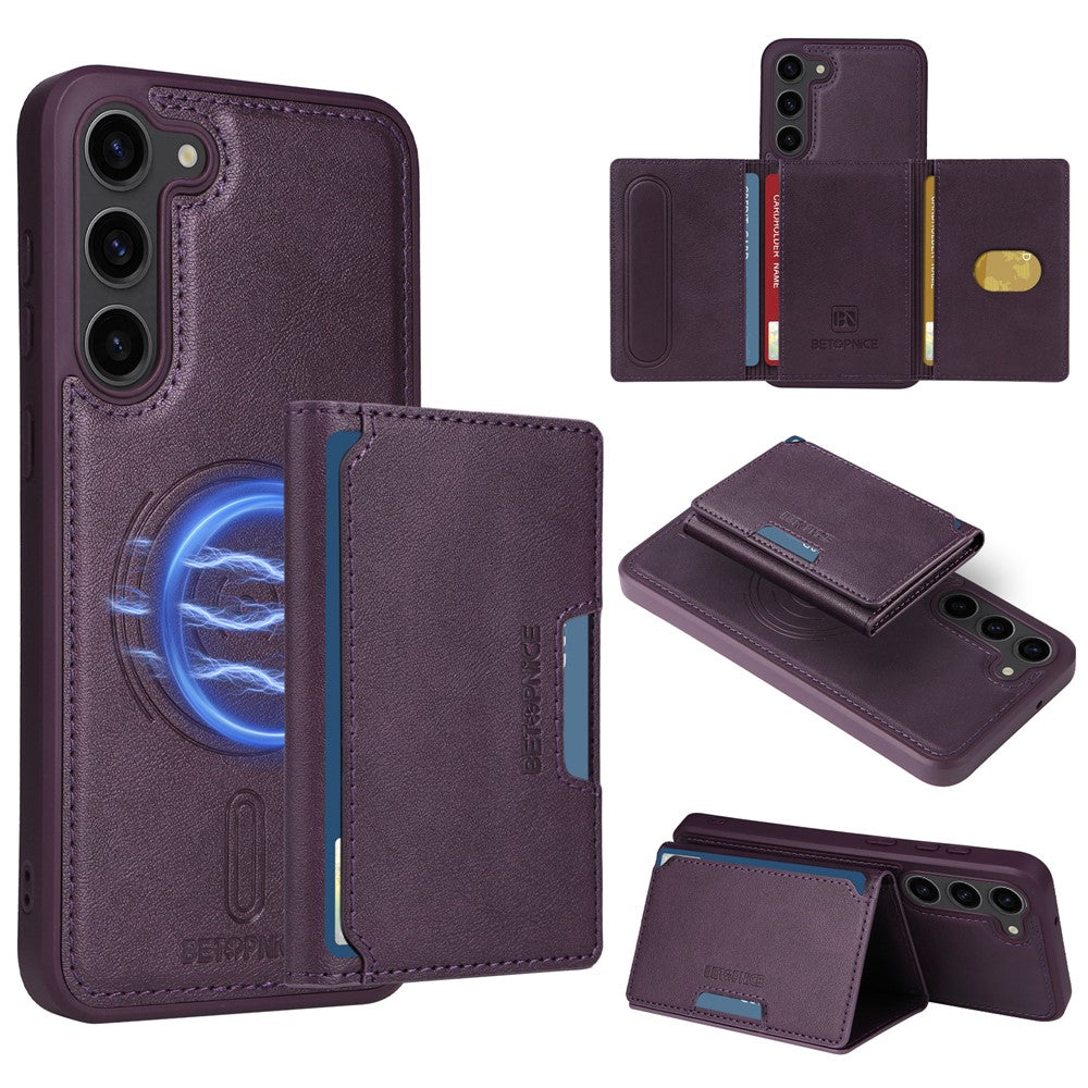 Galaxy S23 Plus Lederhülle – Mit abnehmbarer Kartentasche, magnetisch & Ständer