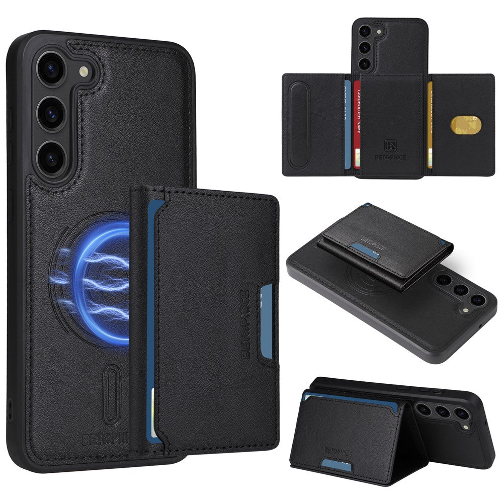 Galaxy S23 Plus Lederhülle – Mit abnehmbarer Kartentasche, magnetisch & Ständer