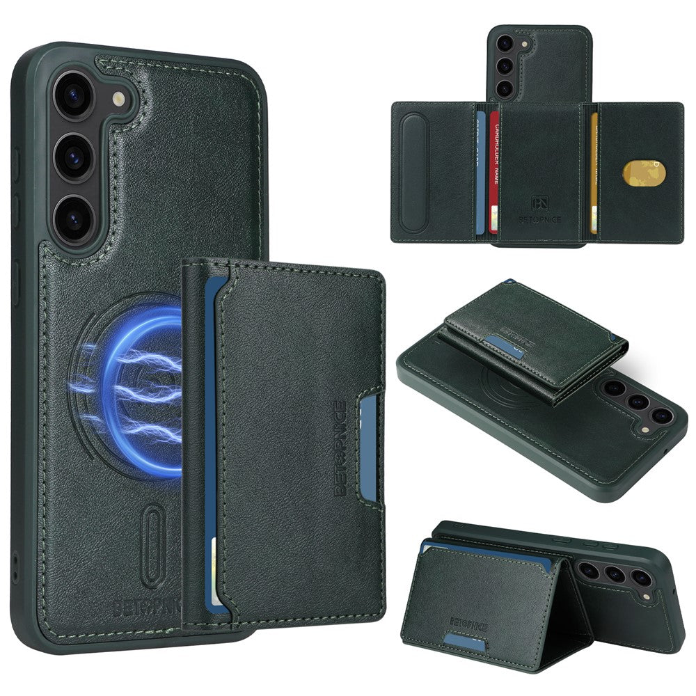 Galaxy S23 Plus Lederhülle – Mit abnehmbarer Kartentasche, magnetisch & Ständer