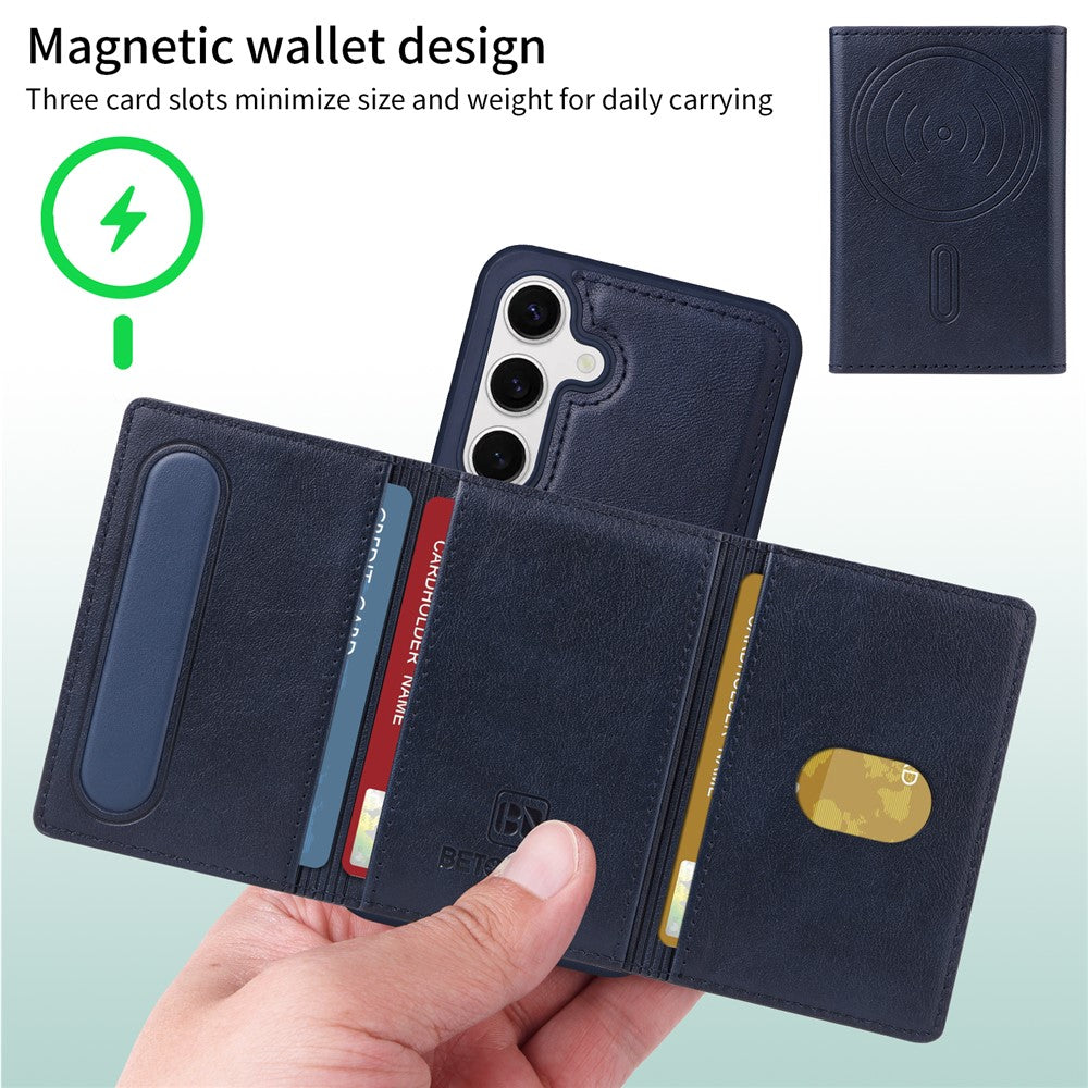 Galaxy S24 Lederhülle – Mit abnehmbarer Kartentasche, magnetisch & Ständer