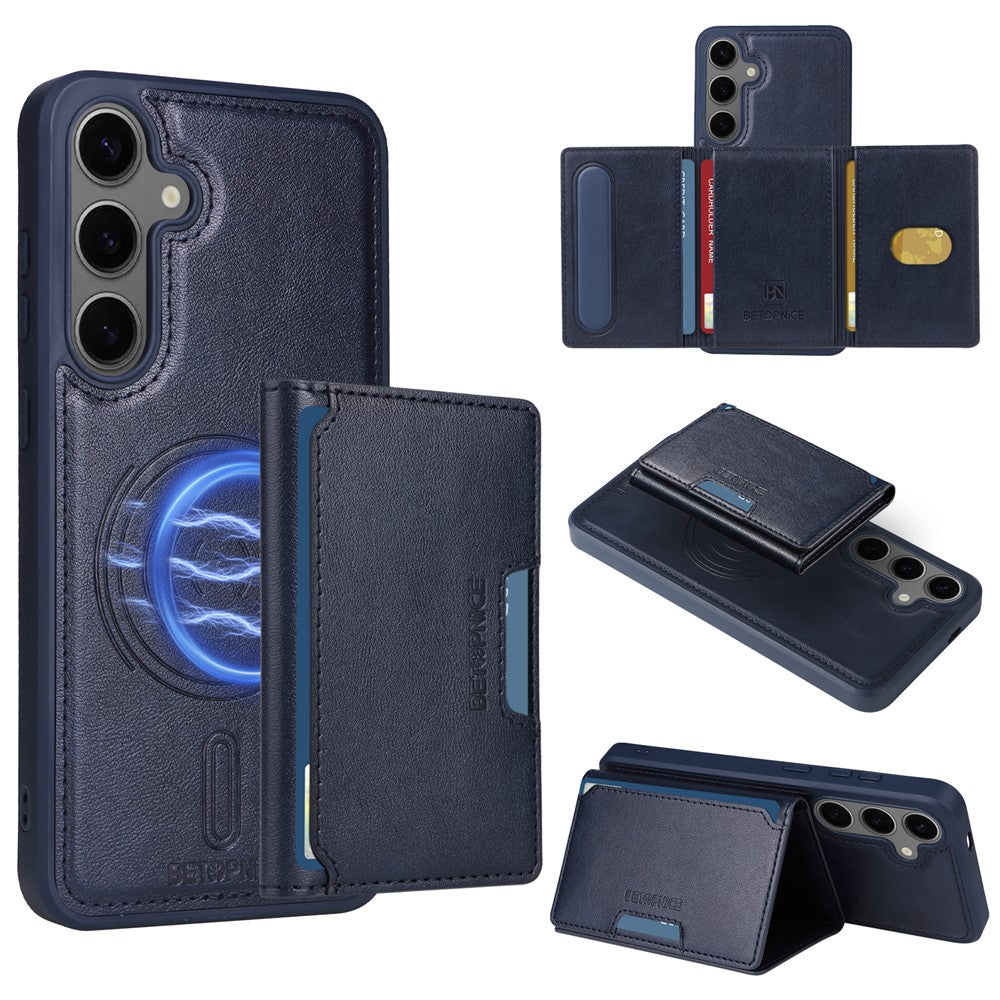Galaxy S24 Plus Lederhülle – Mit abnehmbarer Kartentasche, magnetisch & Ständer