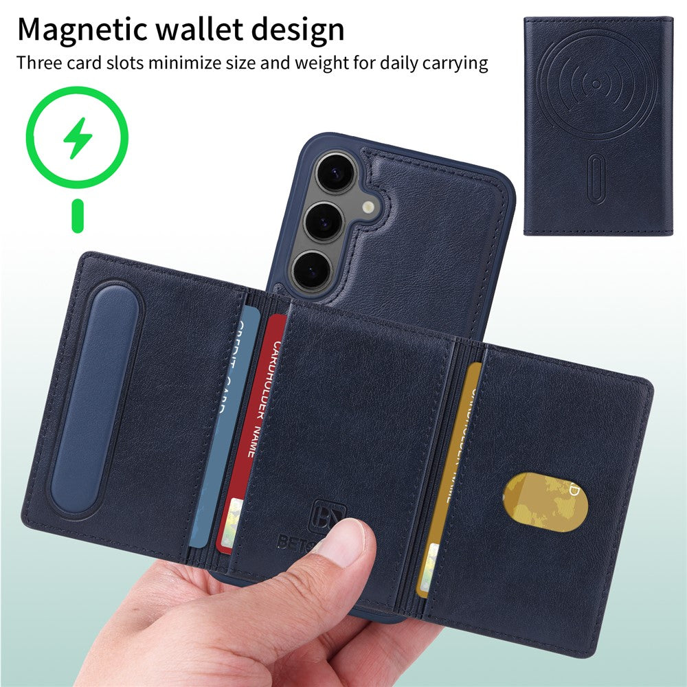 Galaxy S24 Plus Lederhülle – Mit abnehmbarer Kartentasche, magnetisch & Ständer
