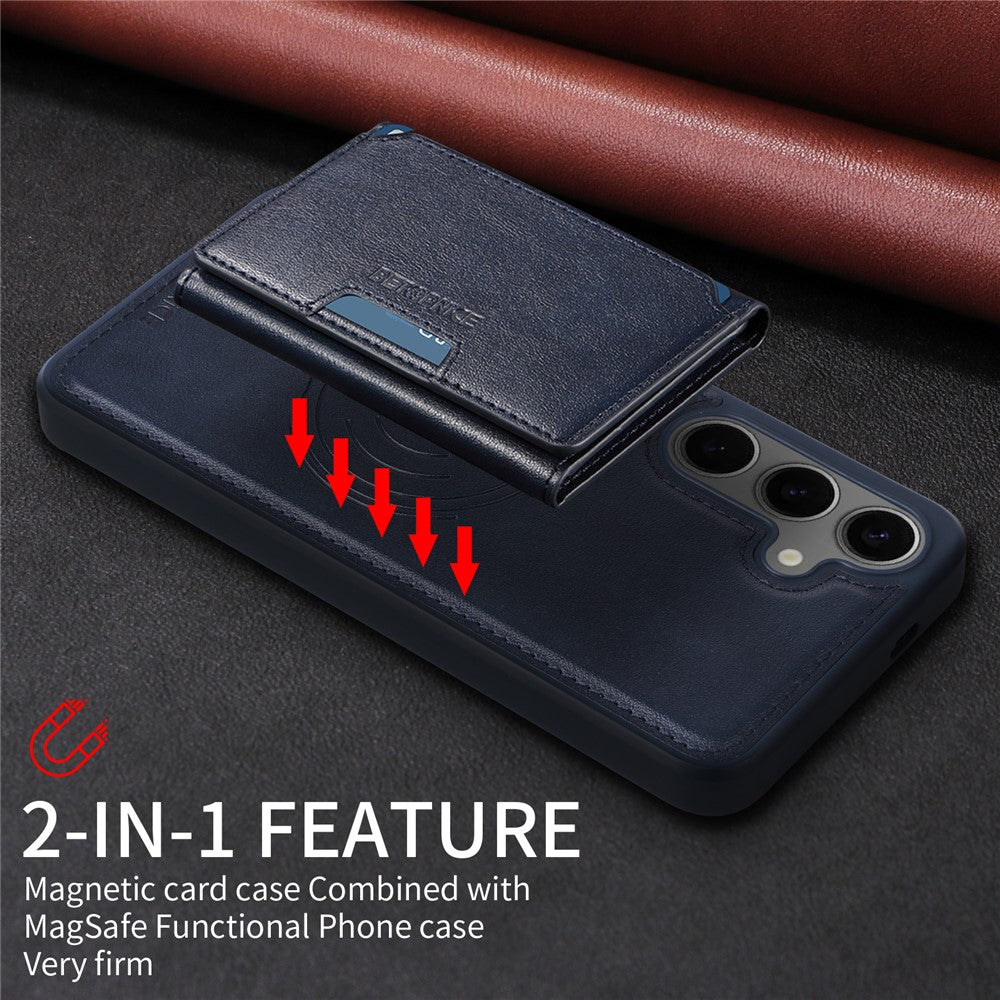 Galaxy S24 Plus Lederhülle – Mit abnehmbarer Kartentasche, magnetisch & Ständer