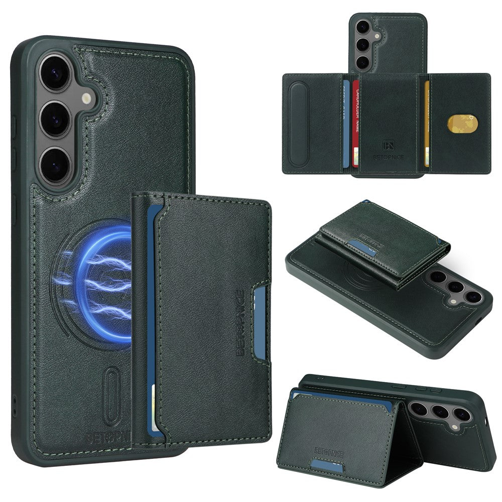 Galaxy S24 Plus Lederhülle – Mit abnehmbarer Kartentasche, magnetisch & Ständer