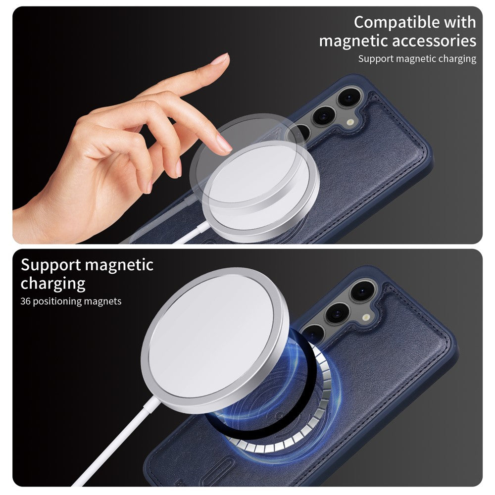Galaxy S24 FE Lederhülle – Mit abnehmbarer Kartentasche, magnetisch & Ständer