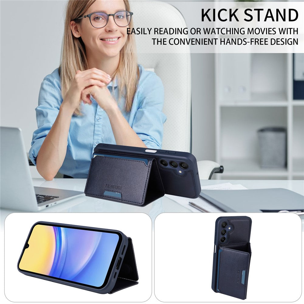 Galaxy A15 5G Lederhülle – Mit abnehmbarer Kartentasche, magnetisch & Ständer