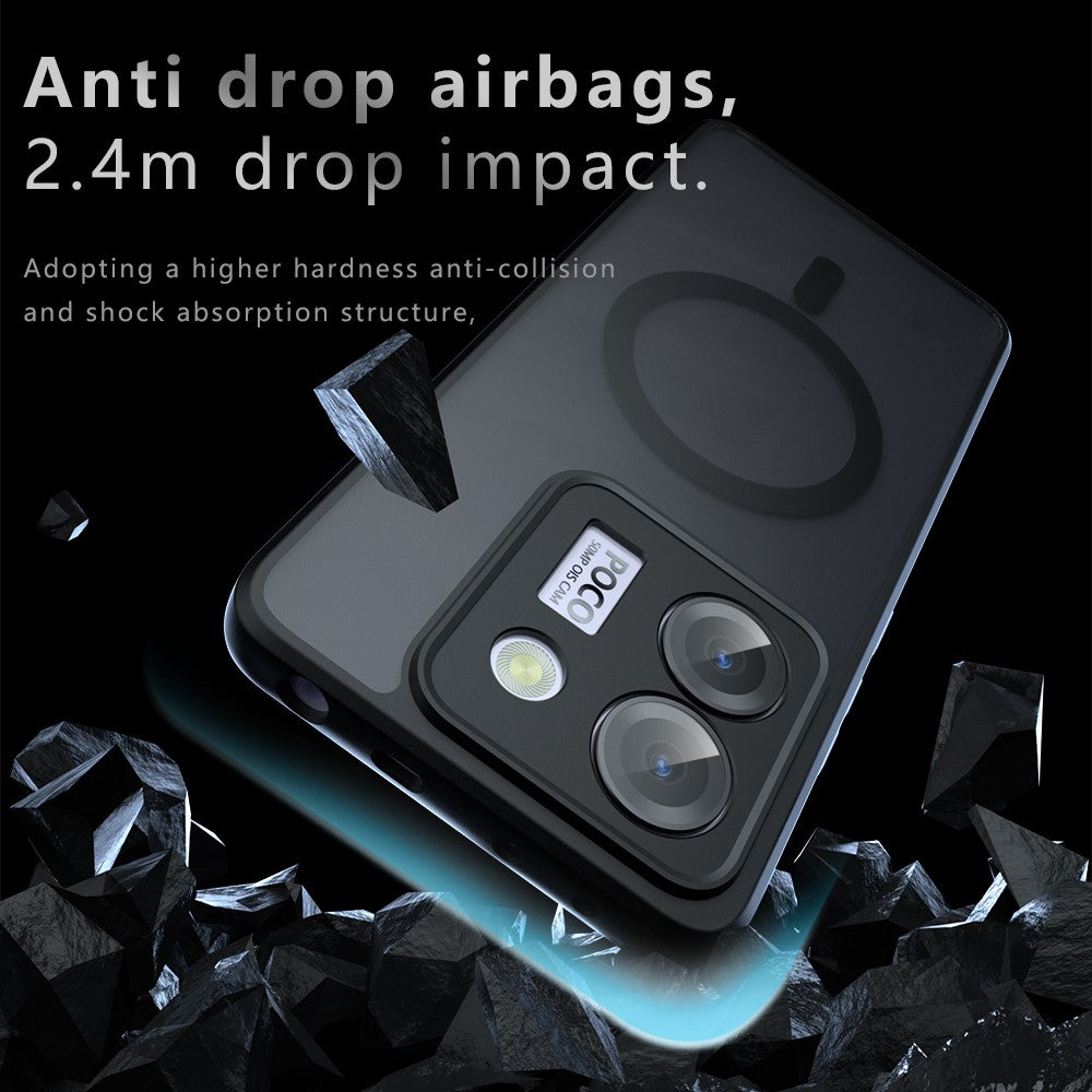 For Xiaomi Poco M7 Pro 5G Case Magnetic Case TPU + PC Matte Skin Touch Phone Cover