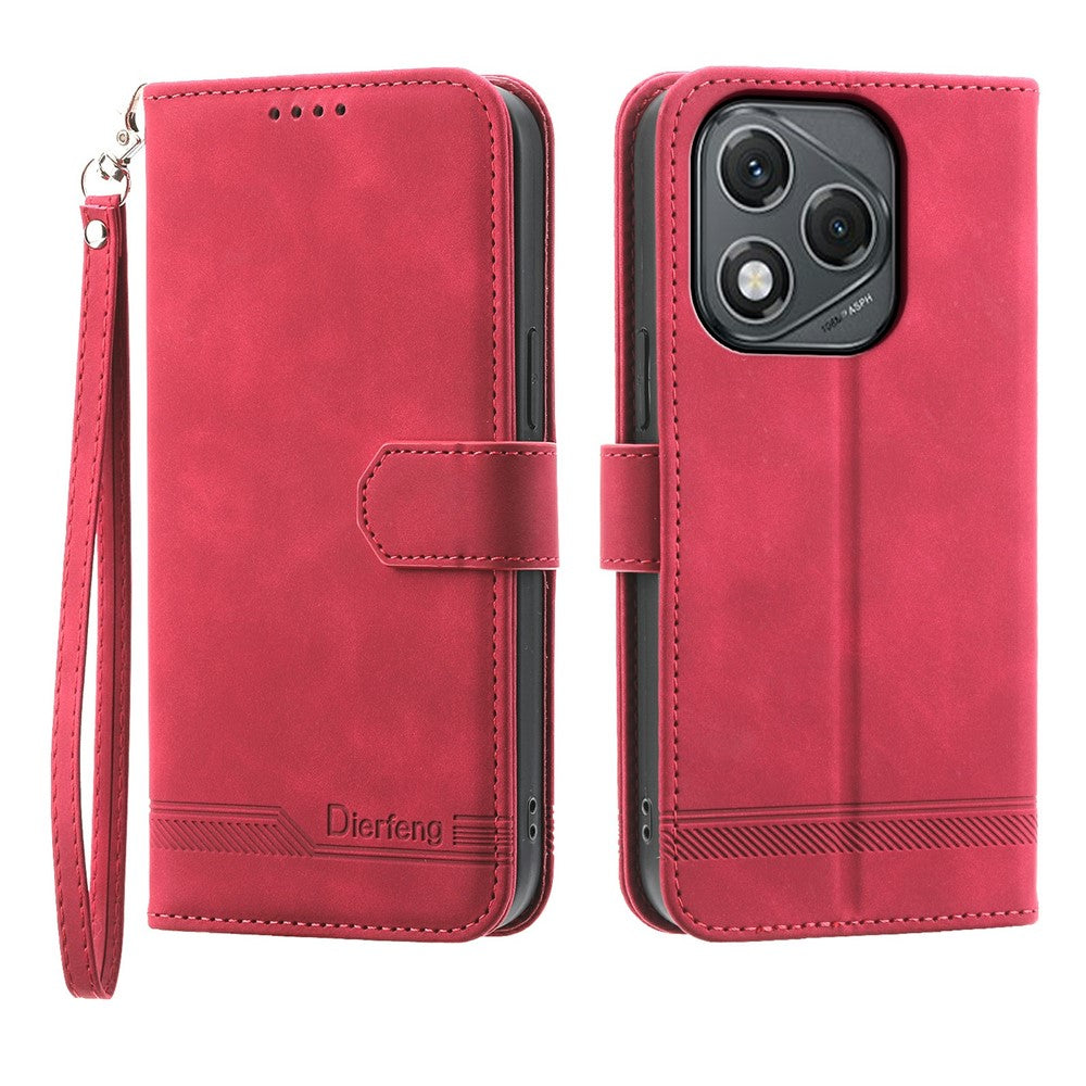 DIERFENG DF-03 For Honor 400 Lite 5G Case Lines Imprint Wallet Leather Phone Cover