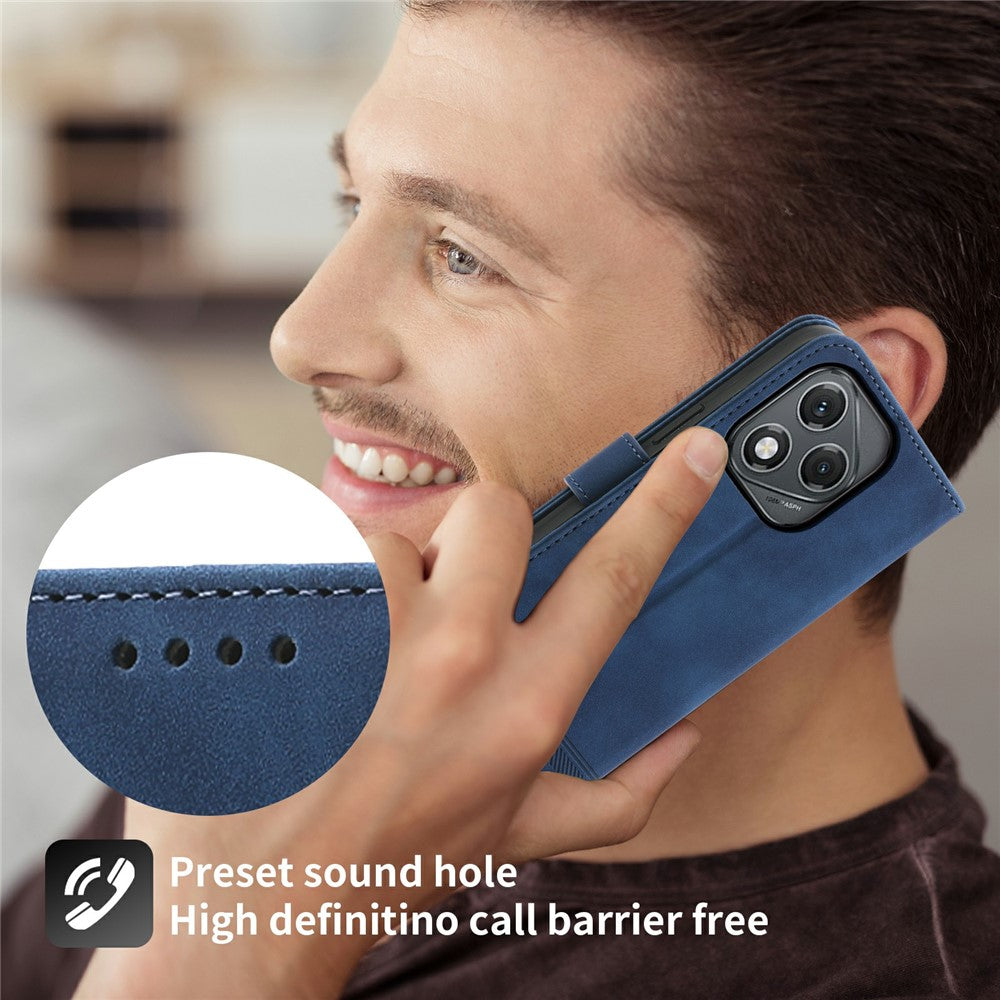 DIERFENG DF-03 For Honor 400 Lite 5G Case Lines Imprint Wallet Leather Phone Cover