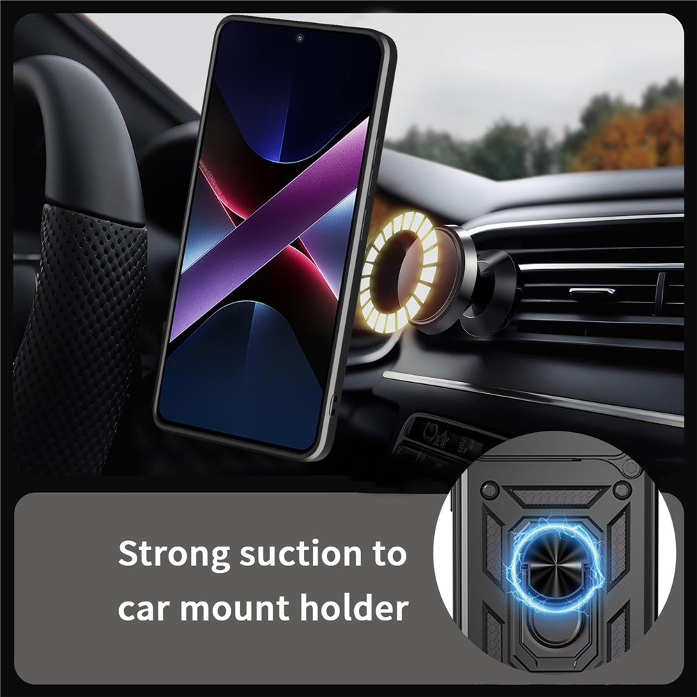 For Honor 400 5G (Global) Case with Slide Camera Lid PC + TPU Kickstand Phone Cover
