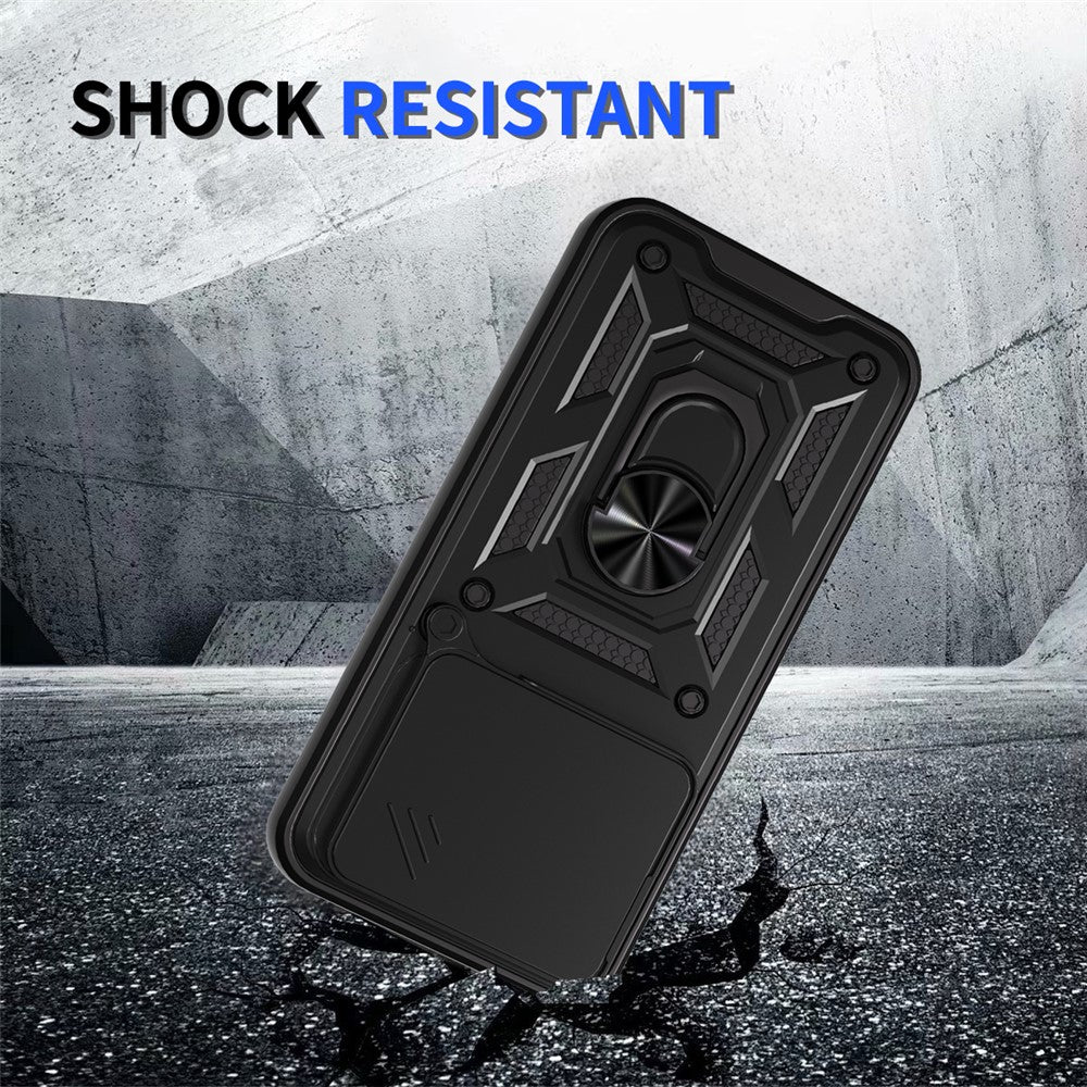 For Honor 400 5G (Global) Case with Slide Camera Lid PC + TPU Kickstand Phone Cover