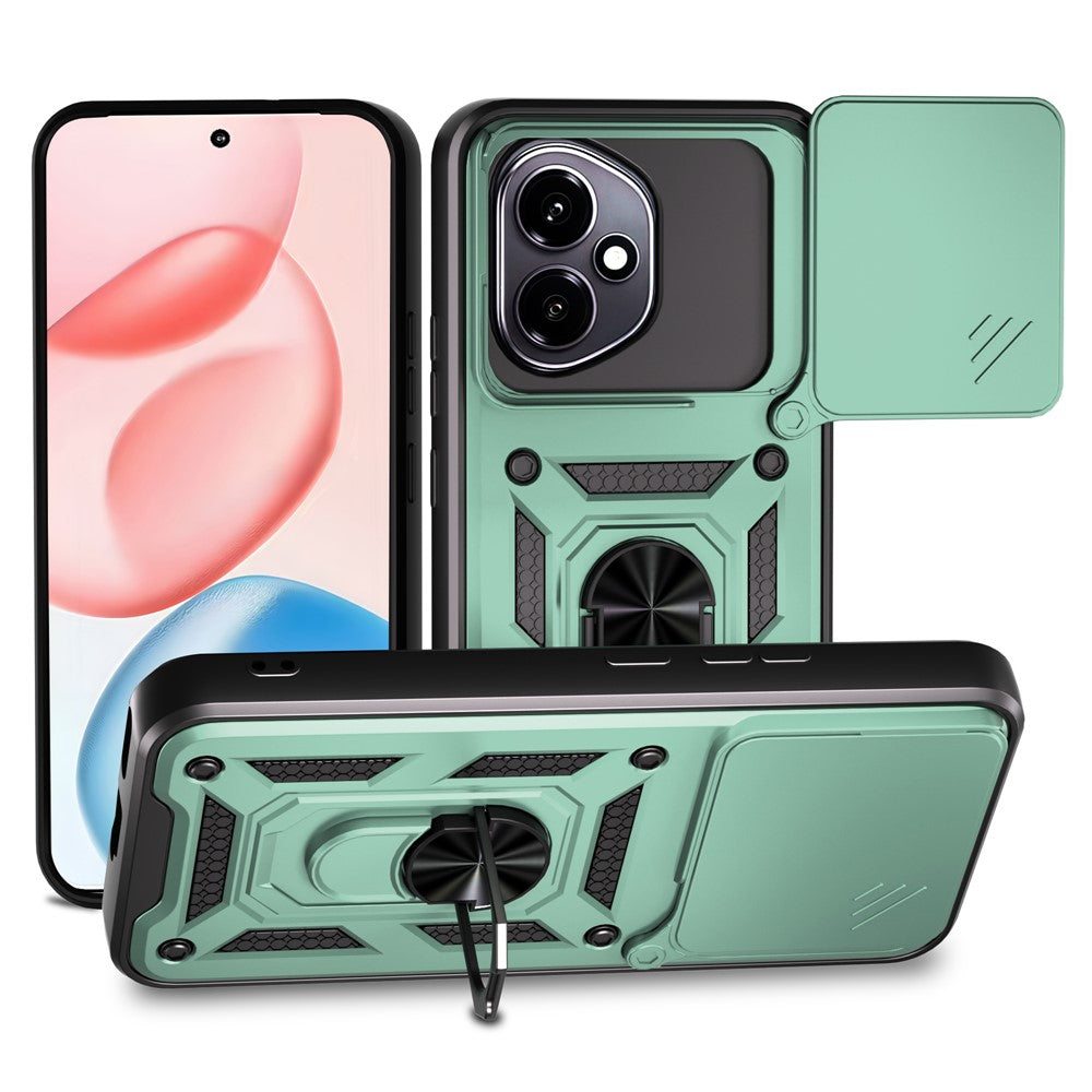 For Honor 400 5G (Global) Case with Slide Camera Lid PC + TPU Kickstand Phone Cover
