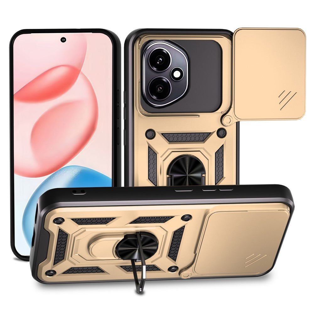 For Honor 400 5G (Global) Case with Slide Camera Lid PC + TPU Kickstand Phone Cover