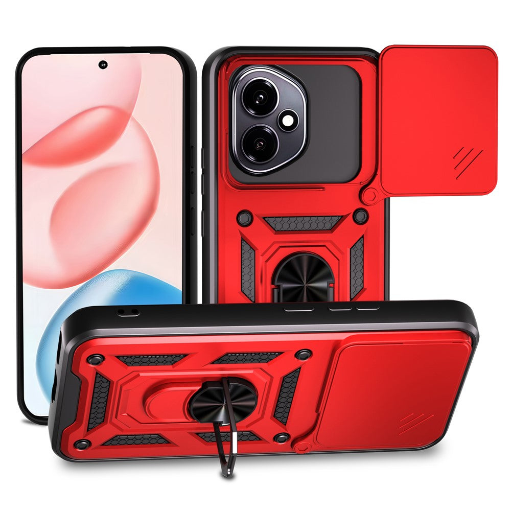 For Honor 400 5G (Global) Case with Slide Camera Lid PC + TPU Kickstand Phone Cover